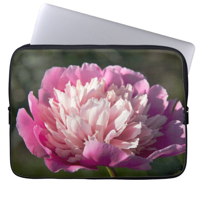 Grote roze pony's in de lente laptop sleeve (Voorkant)