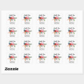 Grote roze rood blauwe boeket zomerbloemen  vierkante sticker (Vel)