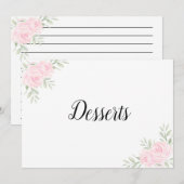 Grote roze roze bloemen - bruine edel - Kaart divi (Voorkant / Achterkant)