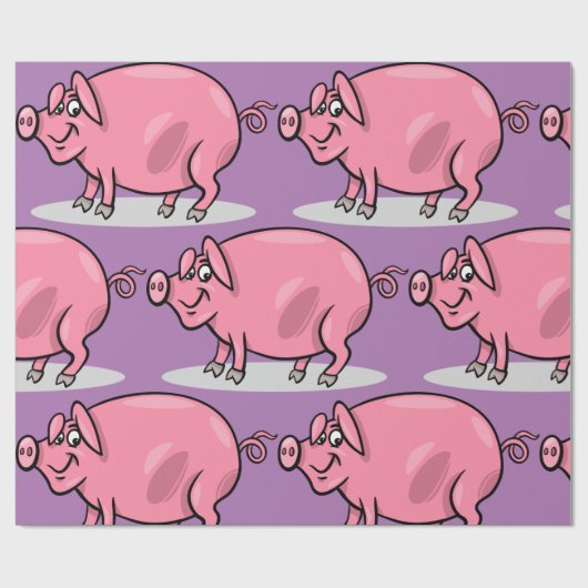 Grote roze roze rog cadeaupapier (Vlak)