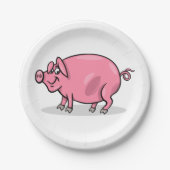 Grote roze roze rog papieren bordje (Voorkant)