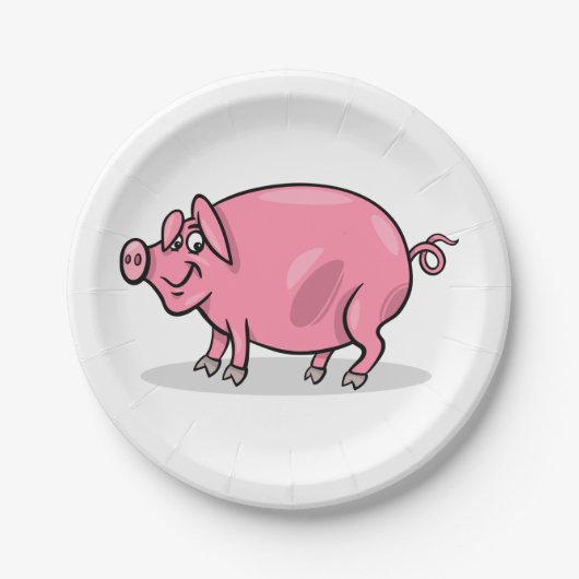 Grote roze roze rog papieren bordje (Voorkant)