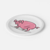 Grote roze roze rog papieren bordje (Gekanteld)