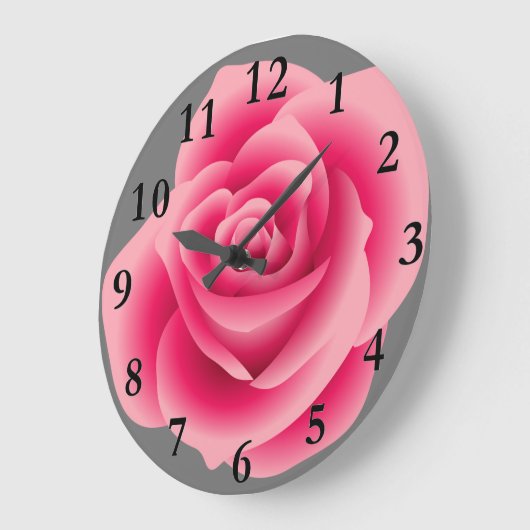 Grote roze roze roodbekerplaat wandklok (Hoek)