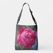 Grote roze roze roze roos crossbody tas (Achterkant)