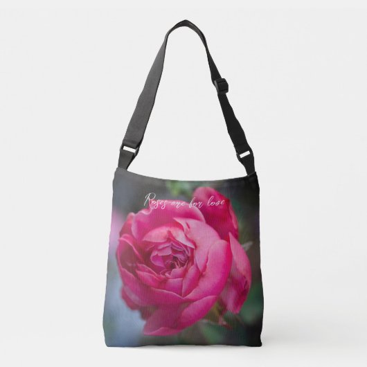 Grote roze roze roze roos crossbody tas (Voorkant)