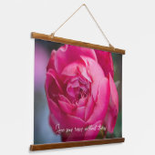 Grote roze roze roze roos hangend wandkleed (Gebogen)