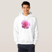 Grote roze roze roze roos hoodie (Voorkant volledig)