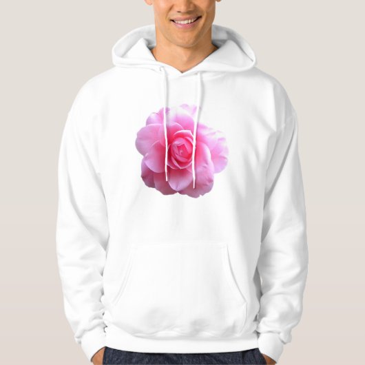 Grote roze roze roze roos hoodie (Voorkant)