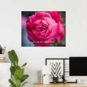 Grote roze roze roze roos poster (Thuiskantoor)