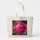 Grote roze roze roze roos tote bag (Achterkant)