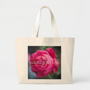Grote roze roze roze roos tote bag
