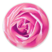 Grote roze rozenprint keramische knop (Voorkant)