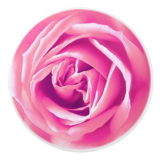 Grote roze rozenprint keramische knop (Voorkant)