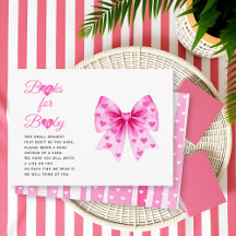 Grote roze strik Sweetheart-boeken voor babyshower
