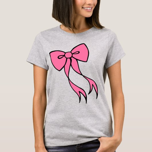 Grote Roze Strik T-Shirt (Voorkant)
