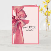 Grote roze strik van Sinterklaas met liefde Kerstm Kaart (Gele Bloem)