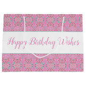 Grote Roze Tas Stijl Papier Verjaardag Gift Bag Groot Cadeauzakje (Voorkant)