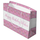 Grote Roze Tas Stijl Papier Verjaardag Gift Bag Groot Cadeauzakje (Achterkant Gekanteld)