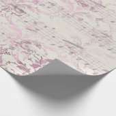 Grote  roze ventilator met muziek cadeaupapier (Hoek)