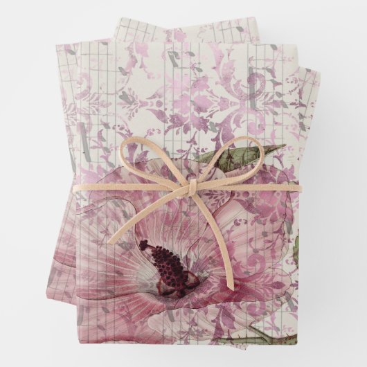 Grote  roze ventilator met muziek inpakpapier vel (In situ)