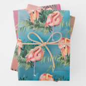 Grote roze vlammen in het tropische palmparadijs inpakpapier vel (In situ)