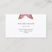 grote roze vlinder visitekaartje (Achterkant)