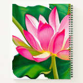 Grote roze waterolielevers met groene lederen Jour Notitieboek (Achterkant)