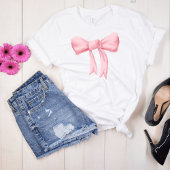 Grote Roze Waterverf Bow T-shirt