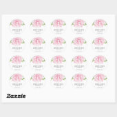 Grote Roze Waterverf Pioen Bloemen | STICKER (Vel)