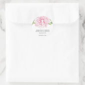 Grote Roze Waterverf Pioen Bloemen | STICKER (Tas)
