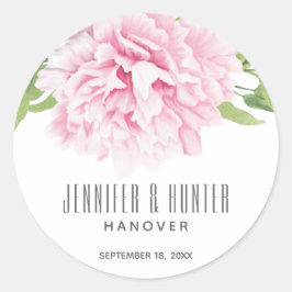 Grote Roze Waterverf Pioen Bloemen | STICKER