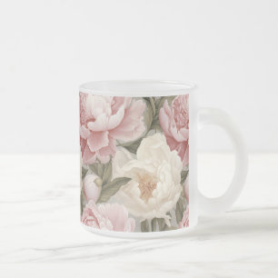 Grote Roze Witte Pioenen Designer Print Mok