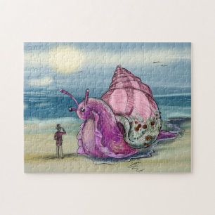 Grote roze Zee slak Legpuzzel
