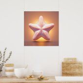 Grote Roze Zeester Poster (Keuken)