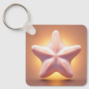 Grote Roze Zeester Sleutelhanger