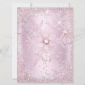 Grote roze zilver Winter Wonderland Sweet 16 Tiara Kaart (Achterkant)