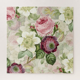 Grote Rozen  Floral Jigzaag Puzzle Legpuzzel