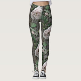 Grote Rozen op hout Leggings