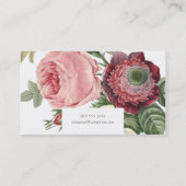 Grote Rozen Roze Rode Bloemen Visitekaartje (Achterkant)