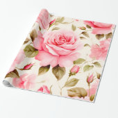 Grote Rozen voor leuke ambachten Cadeaupapier (Uitgerold)