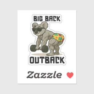Grote rug Outback – Grappig Koala Gym Deadlift-ont Sticker