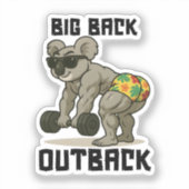 Grote rug Outback – Grappig Koala Gym Deadlift-ont Sticker (Voorkant)