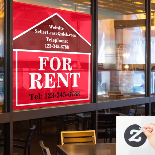 GROTE RUIMTE TE HUUR Aangepaste Woningbouw Raamsticker (Restaurant Raam)