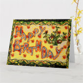 Grote Russische folderkunst Happy Birthday-kaart Kaart (Gele Bloem)