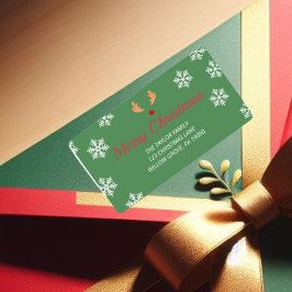 Grote rustieke sneeuwvlok kerstlabel etiket