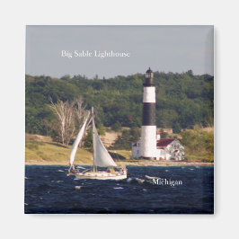 Grote Sable Lighthouse en bootmagneet Magneet