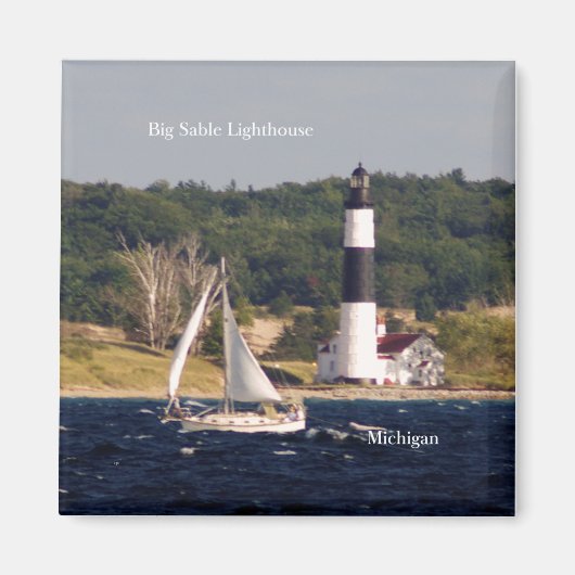 Grote Sable Lighthouse en bootmagneet Magneet (Voorkant)