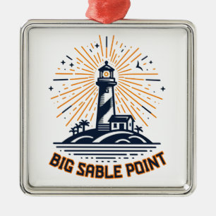 Grote Sable Point Lighthouse Zonsopgang Metalen Ornament