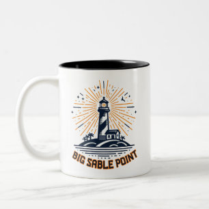 Grote Sable Point Lighthouse Zonsopgang Tweekleurige Koffiemok